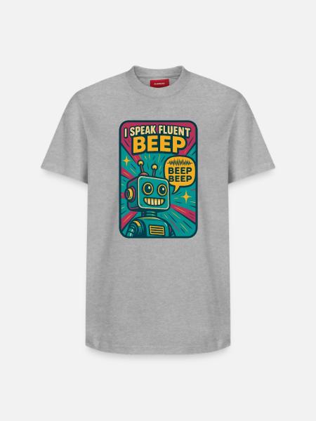 Flowing Beep | Robot Sci-Fi Nerd - Relaxed Unisex Supima Cotton T-Shirt – by SPREAD - white