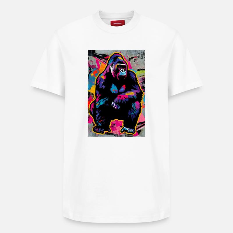 gorille - T-shirt unisexe décontracté en coton Supima – de SPREAD - blanc