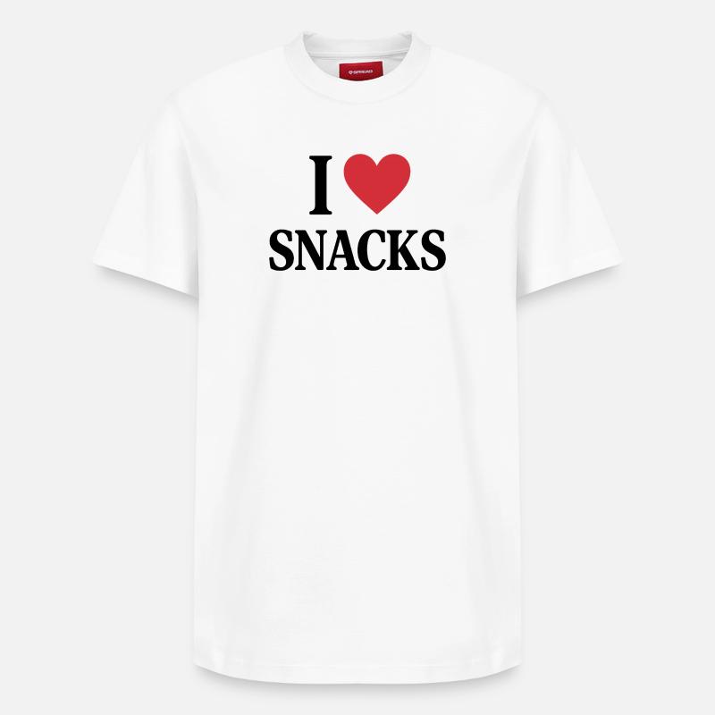 I ❤️ SNACKS - Relaxed Unisex Supima Cotton T-Shirt – von SPREAD - Weiß