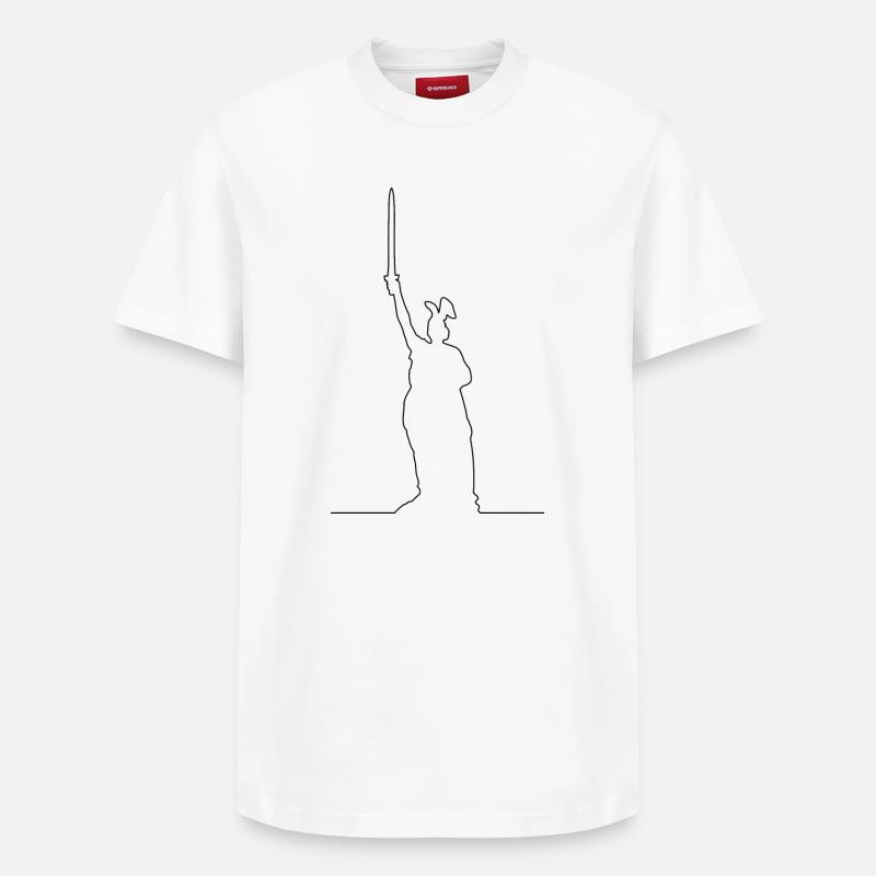 Contour du monument Hermann - T-shirt unisexe décontracté en coton Supima – de SPREAD - blanc