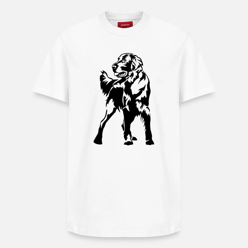 Flat-coated Retriever - Relaxed Unisex Supima Cotton T-Shirt – von SPREAD - Weiß
