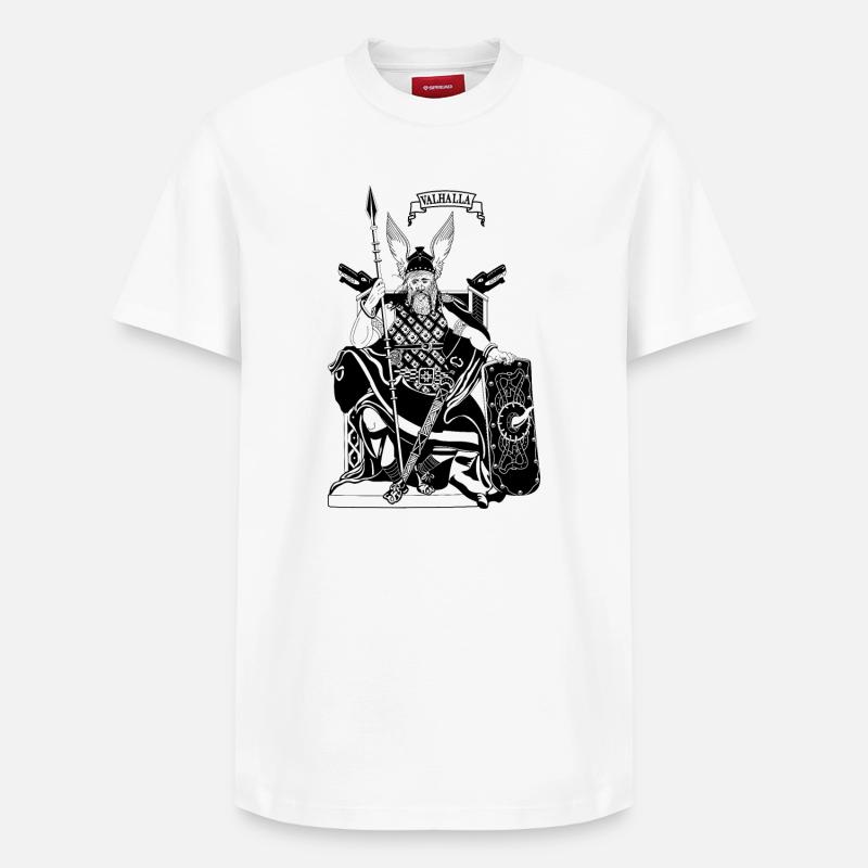 Odin sur le trône noir - T-shirt unisexe décontracté en coton Supima – de SPREAD - blanc