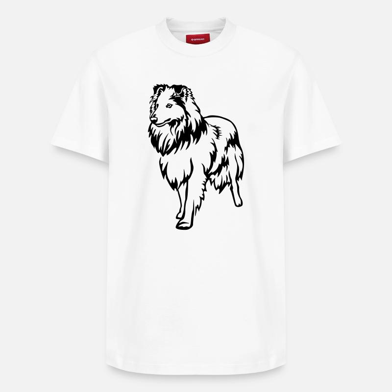 Sheltie - Relaxed Unisex Supima Cotton T-Shirt – von SPREAD - Weiß