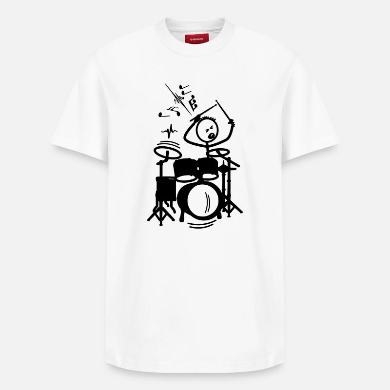 Stickmen batteur - T-shirt unisexe décontracté en coton Supima – de SPREAD - blanc