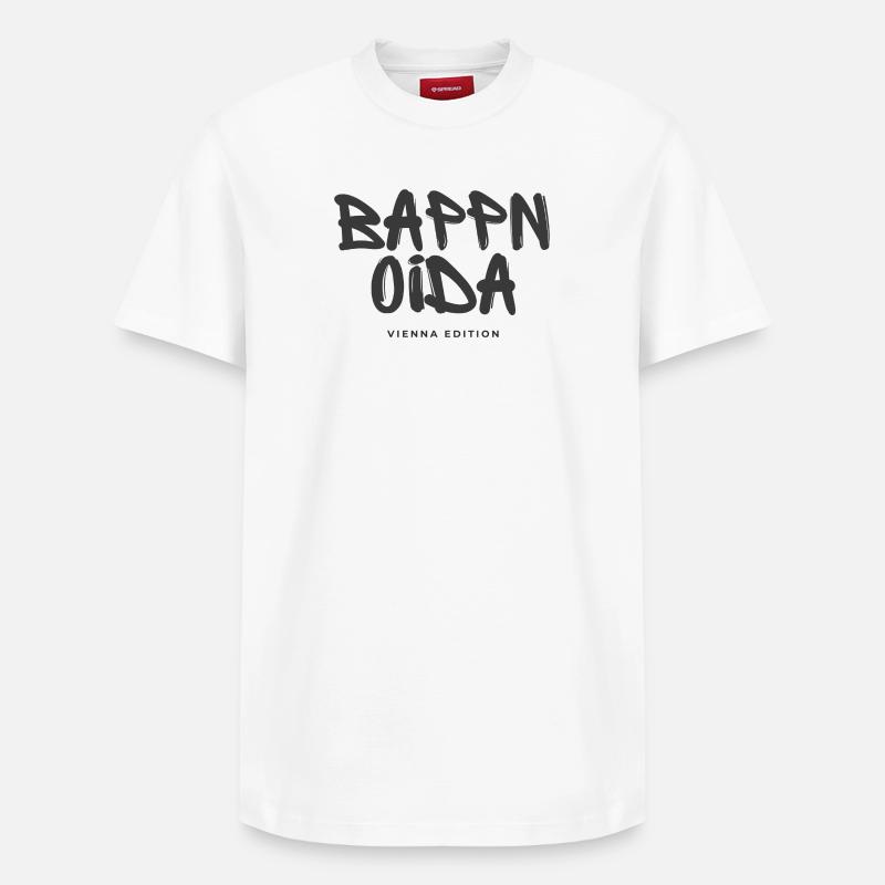Bappn oida - Édition Vienne - T-shirt unisexe décontracté en coton Supima – de SPREAD - blanc