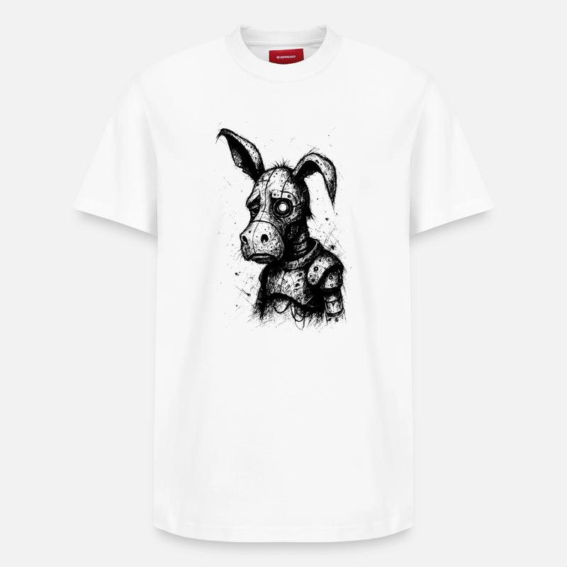 âne triste - T-shirt unisexe décontracté en coton Supima – de SPREAD - blanc