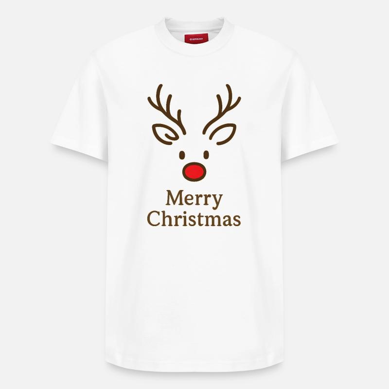Cerf Rudolph Joyeux Noël doux - T-shirt unisexe décontracté en coton Supima – de SPREAD - blanc