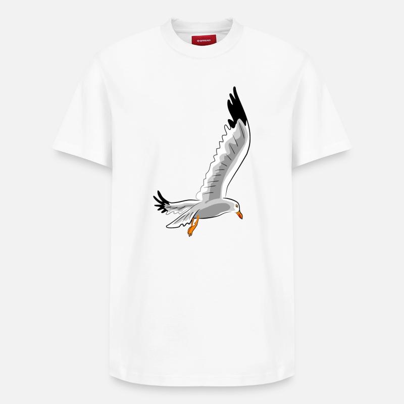 mouette - T-shirt unisexe décontracté en coton Supima – de SPREAD - blanc