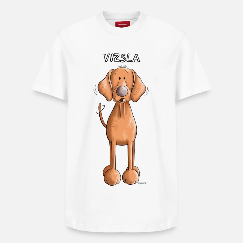 Drôle Vizsla - T-shirt unisexe décontracté en coton Supima – de SPREAD - blanc