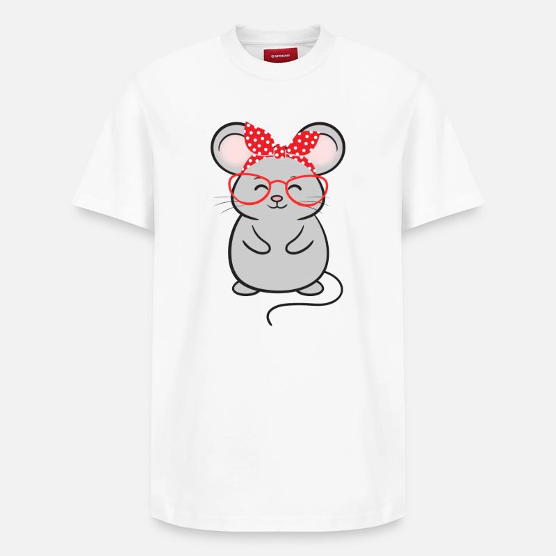Maus Mäuse - Relaxed Unisex Supima Cotton T-Shirt – von SPREAD - Weiß