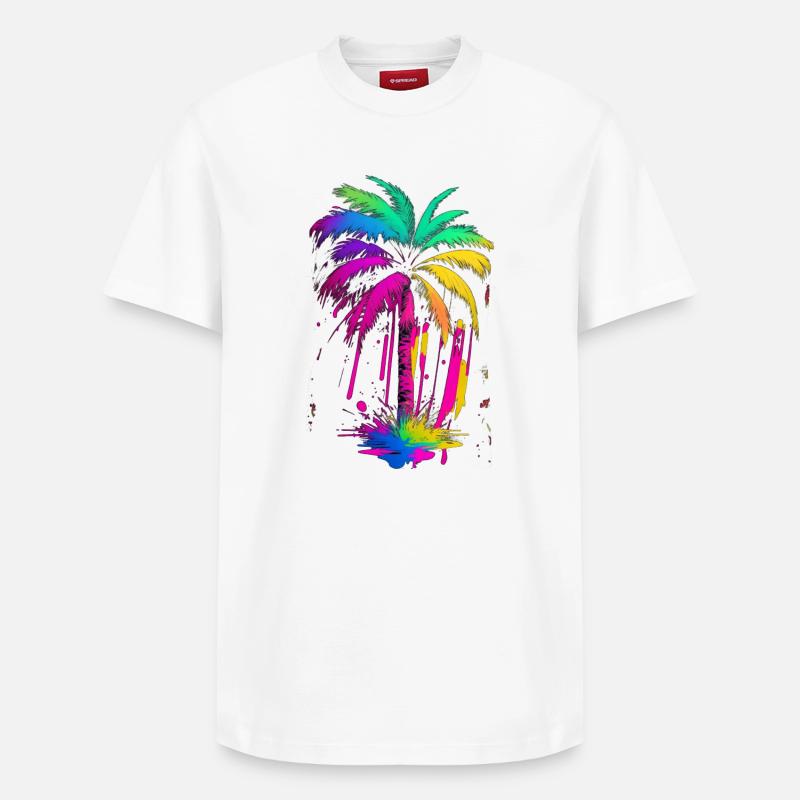 Palmier - T-shirt unisexe décontracté en coton Supima – de SPREAD - blanc