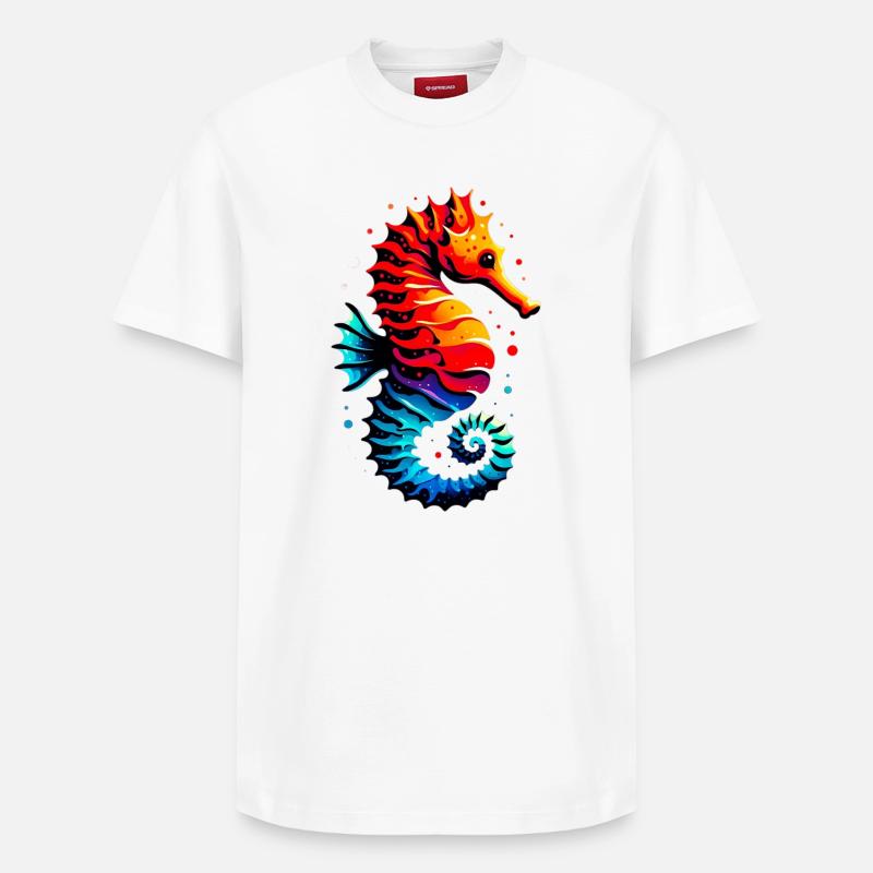 Seepferdchen - Relaxed Unisex Supima Cotton T-Shirt – von SPREAD - Weiß