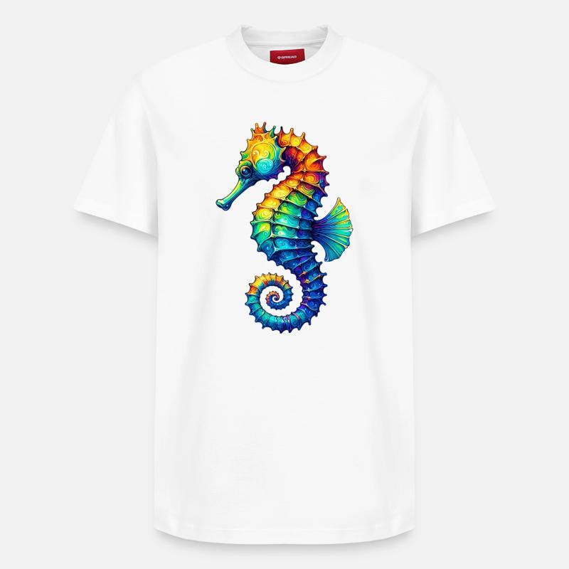 Seepferdchen - Relaxed Unisex Supima Cotton T-Shirt – von SPREAD - Weiß