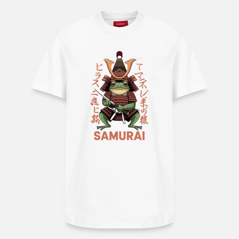  Samurai Frosch Krieger Illustration mit - Relaxed Unisex Supima Cotton T-Shirt – von SPREAD - Weiß