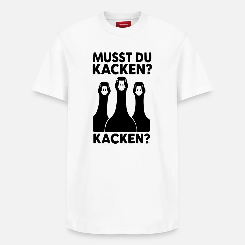 Faut-il vraiment faire caca aux oies - T-shirt unisexe décontracté en coton Supima – de SPREAD - blanc