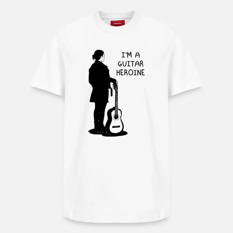 Ich bin eine Gitarrenheldin - Relaxed Unisex Supima Cotton T-Shirt – von SPREAD - Weiß