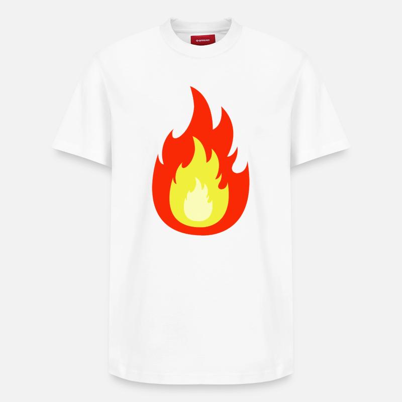 Flamme de feu - T-shirt unisexe décontracté en coton Supima – de SPREAD - blanc
