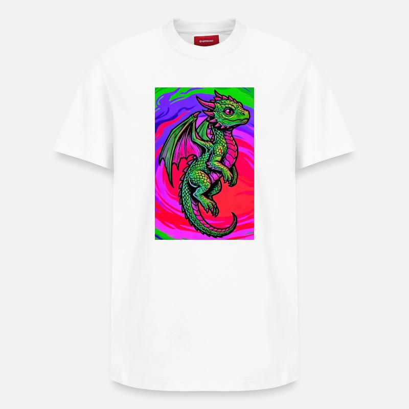 dragon - T-shirt unisexe décontracté en coton Supima – de SPREAD - blanc