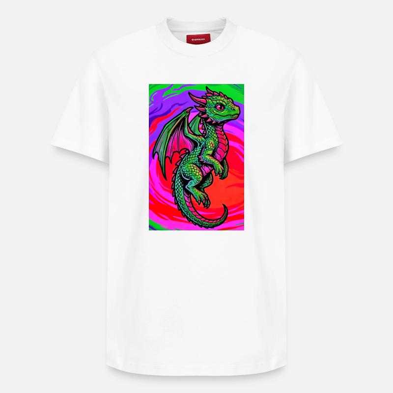 dragon - T-shirt unisexe décontracté en coton Supima – de SPREAD - blanc