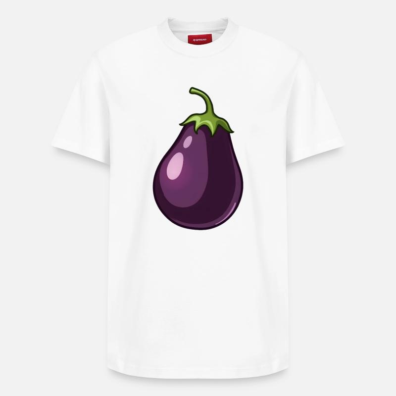 aubergine - T-shirt unisexe décontracté en coton Supima – de SPREAD - blanc