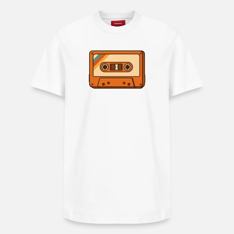 Cassette rétro - T-shirt unisexe décontracté en coton Supima – de SPREAD - blanc