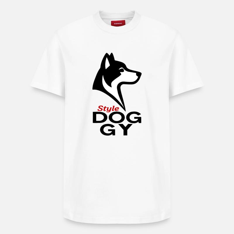 Dogstyle - T-shirt unisexe décontracté en coton Supima – de SPREAD - blanc