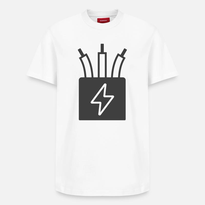 Câble électrique Alimentation Icône Logo - T-shirt unisexe décontracté en coton Supima – de SPREAD - blanc