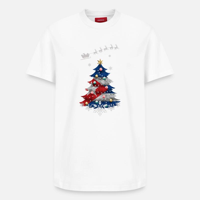 Sapin de Noël avec drapeau cubain - T-shirt unisexe décontracté en coton Supima – de SPREAD - blanc