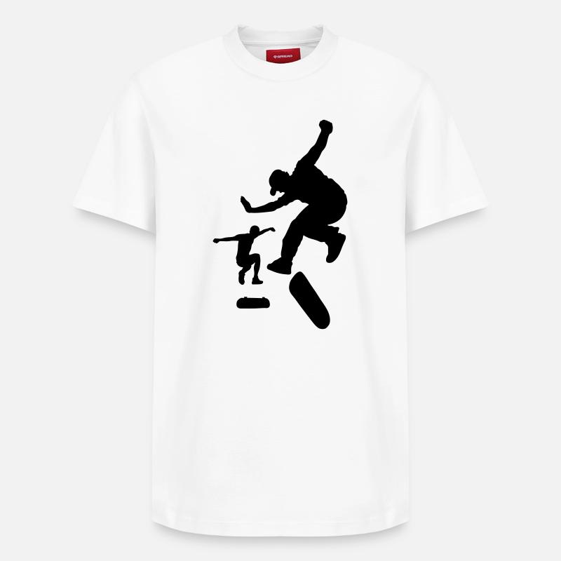 Skateboard - Relaxed Unisex Supima Cotton T-Shirt – von SPREAD - Weiß