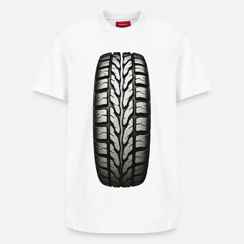 Tire Tread Pattern - Relaxed Unisex Supima Cotton T-Shirt – by SPREAD - white