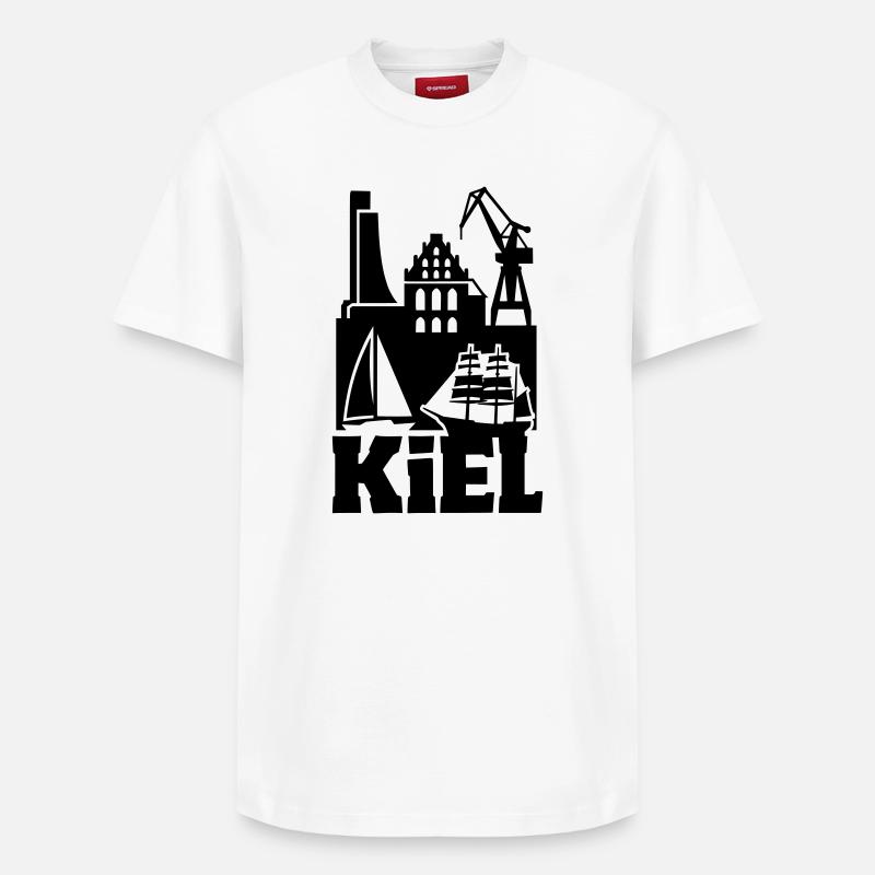 Monument de la silhouette de Kiel - T-shirt unisexe décontracté en coton Supima – de SPREAD - blanc