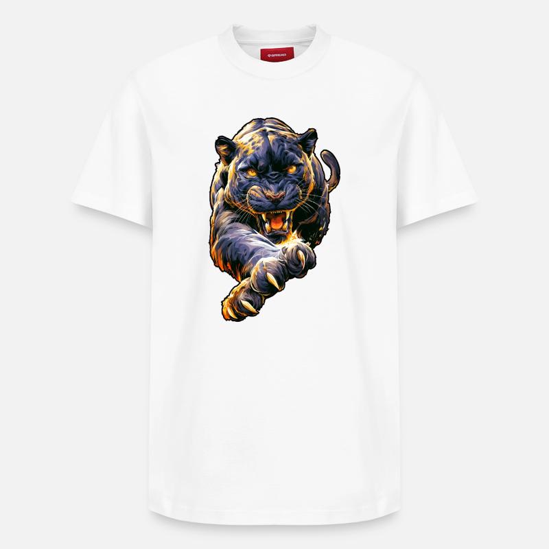 Grande panthère - T-shirt unisexe décontracté en coton Supima – de SPREAD - blanc