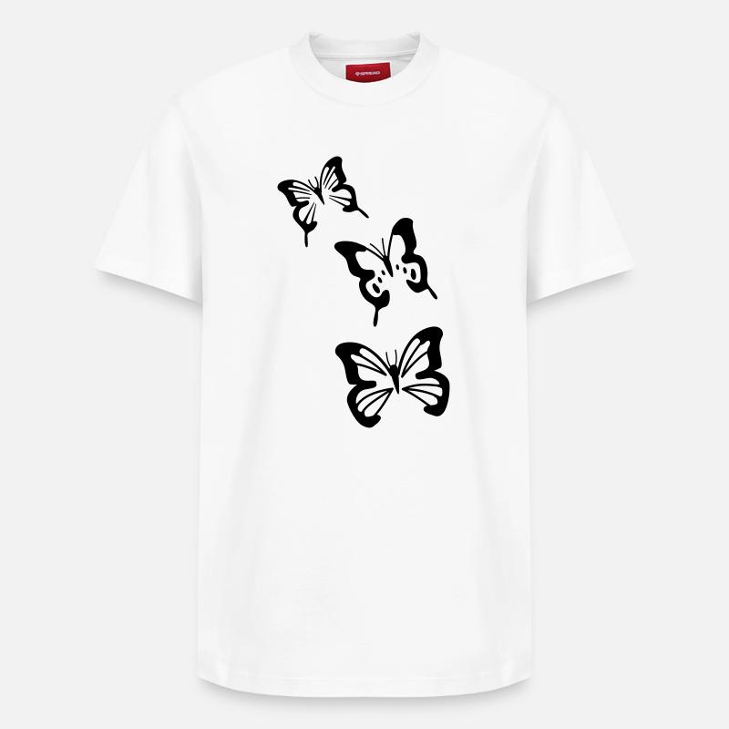 papillons - T-shirt unisexe décontracté en coton Supima – de SPREAD - blanc