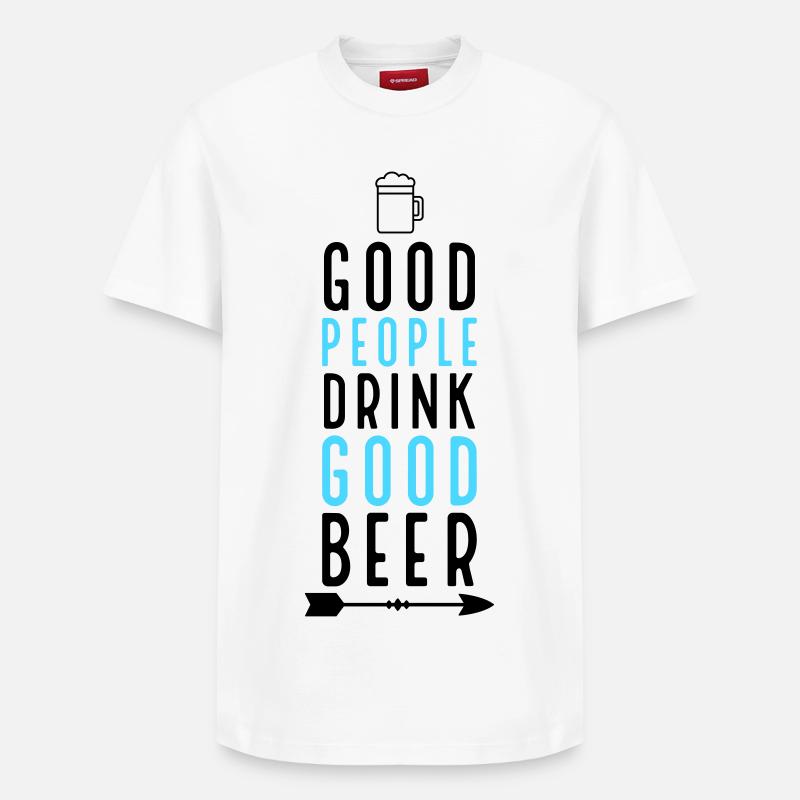 Bier - Relaxed Unisex Supima Cotton T-Shirt – von SPREAD - Weiß