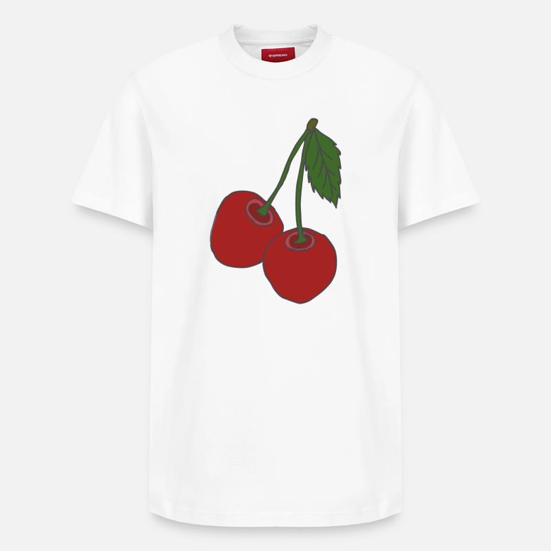 Cerises - T-shirt unisexe décontracté en coton Supima – de SPREAD - blanc