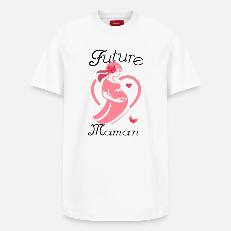 Future maman - T-shirt unisexe décontracté en coton Supima – de SPREAD - blanc