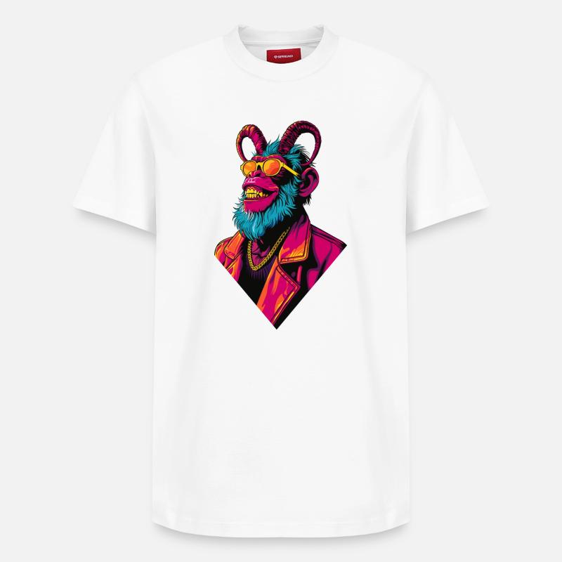 Devil Monkey - Relaxed Unisex Supima Cotton T-Shirt – von SPREAD - Weiß