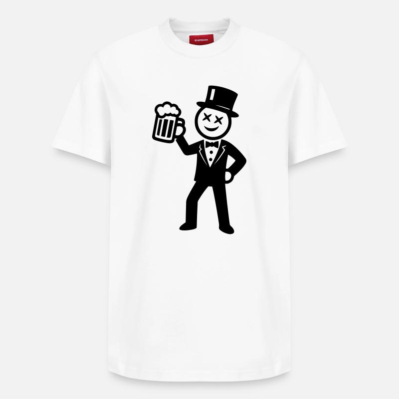 Bräutigam Junggesellenabschied Strichmännchen - Relaxed Unisex Supima Cotton T-Shirt – von SPREAD - Weiß