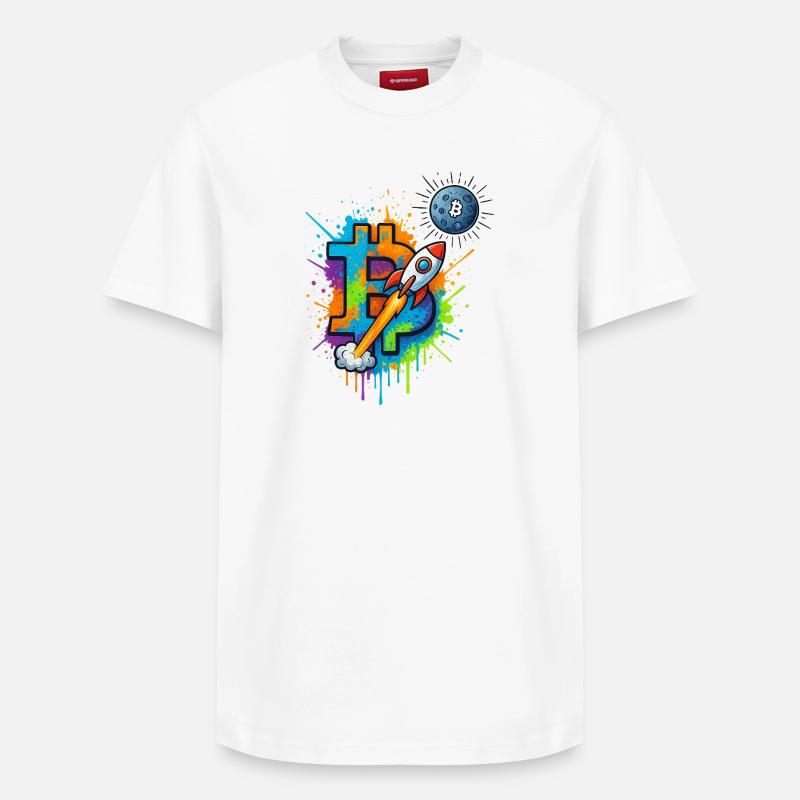 BTC MOON - T-shirt unisexe décontracté en coton Supima – de SPREAD - blanc