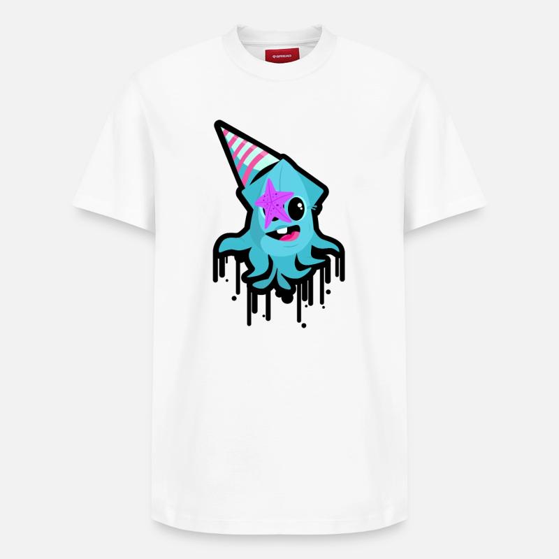 Poulpe sauvage - T-shirt unisexe décontracté en coton Supima – de SPREAD - blanc