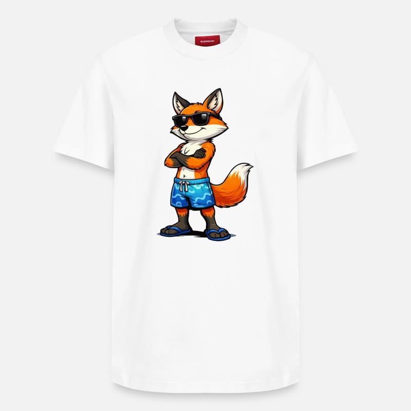 Sommerfuchs mit Sonnenbrille - Relaxed Unisex Supima Cotton T-Shirt – von SPREAD - Weiß