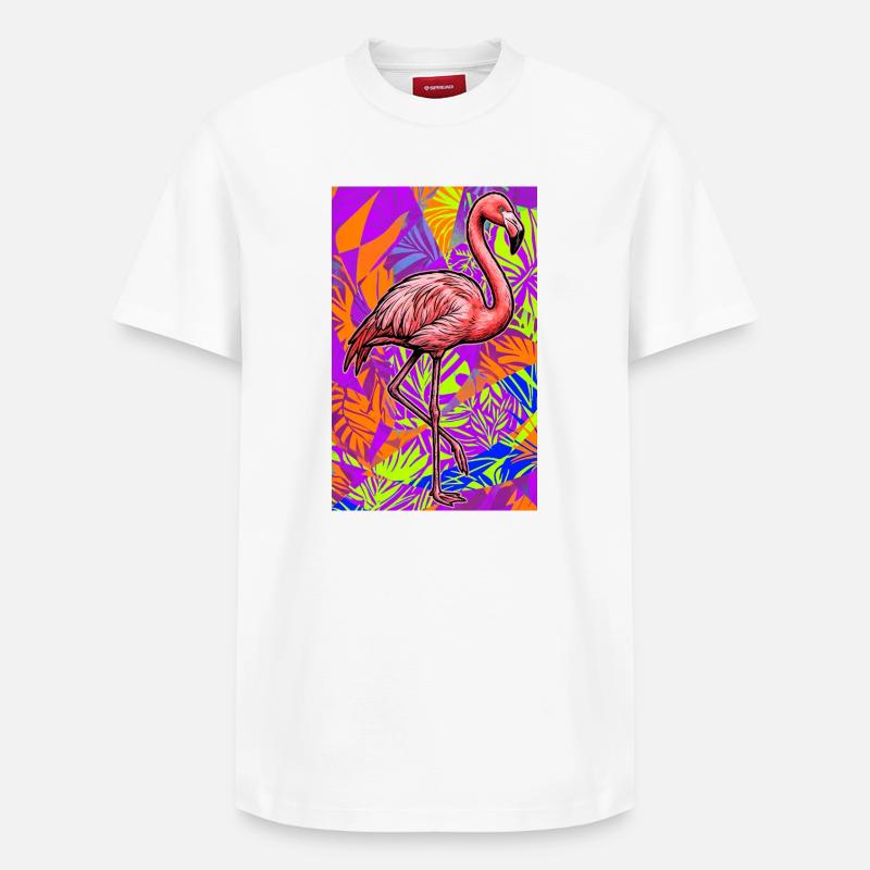 Flamant - T-shirt unisexe décontracté en coton Supima – de SPREAD - blanc