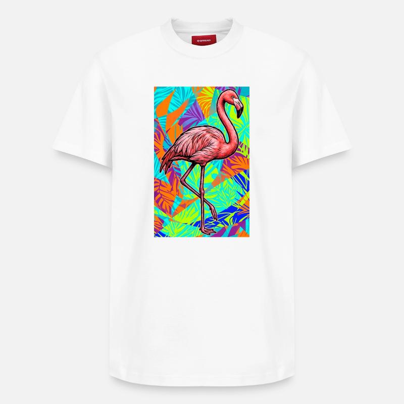 Flamant - T-shirt unisexe décontracté en coton Supima – de SPREAD - blanc