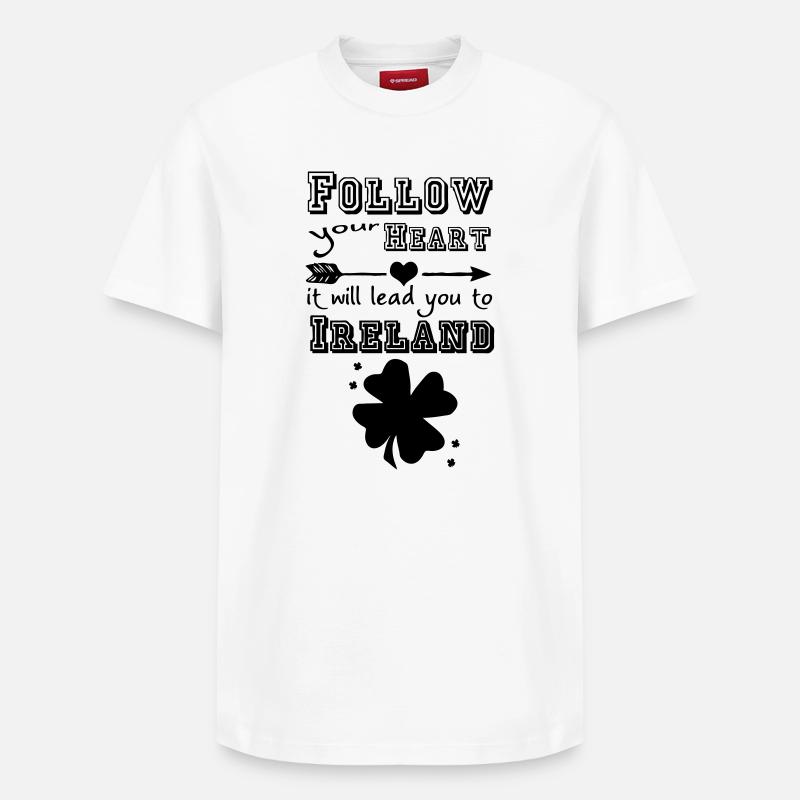 Irlande Heart Irlande Cadeau - T-shirt unisexe décontracté en coton Supima – de SPREAD - blanc