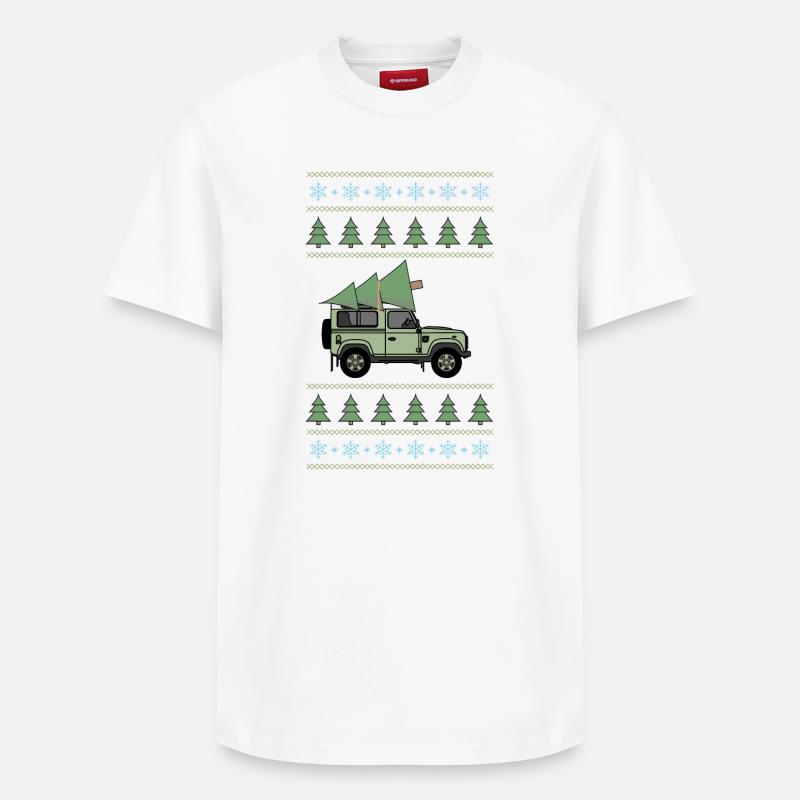 Defender 90 - Sapin de Noël - T-shirt unisexe décontracté en coton Supima – de SPREAD - blanc