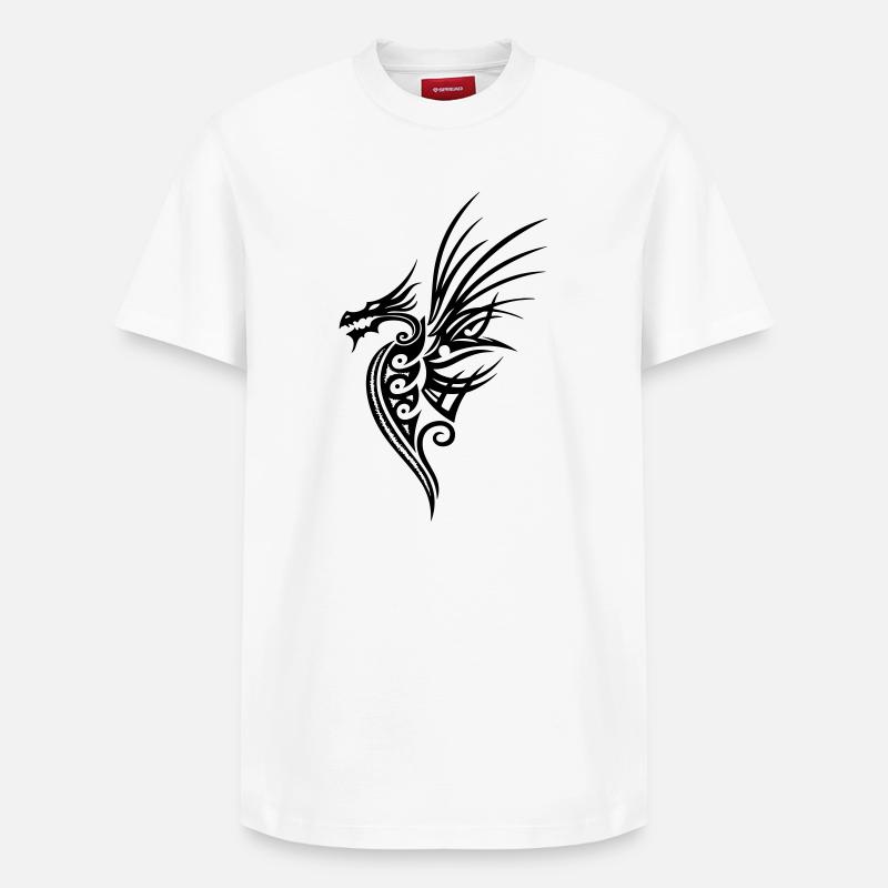 Dragon, dragon, imaginaire - T-shirt unisexe décontracté en coton Supima – de SPREAD - blanc