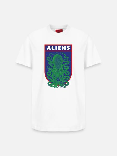 Octopus Aliens - Relaxed Unisex Supima Cotton T-Shirt – by SPREAD - white