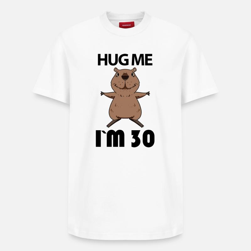 30 ans - 30 ans - Hug - T-shirt unisexe décontracté en coton Supima – de SPREAD - blanc