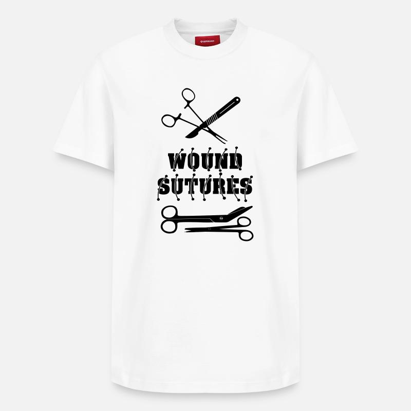 Sutures de plaies - T-shirt unisexe décontracté en coton Supima – de SPREAD - blanc