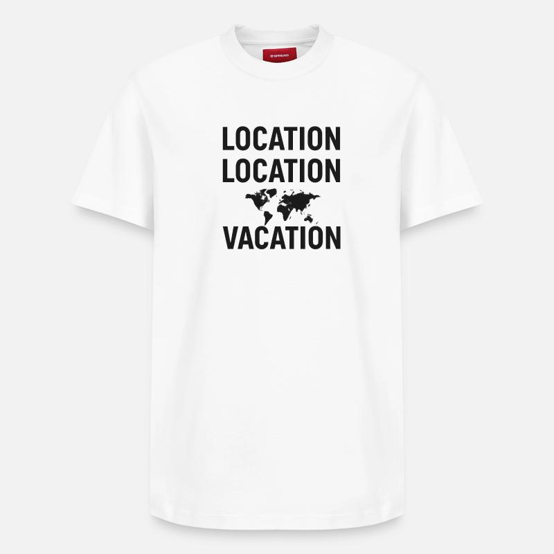 Emplacement Emplacement Vacances - T-shirt unisexe décontracté en coton Supima – de SPREAD - blanc